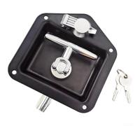 ZMdooreasy Serrure de boîte à outils MS858 en acier inoxydable avec couvercle anti-poussière, serrure de panneau industriel pour portes de semi-remorque et armoires électriques, loquet de sécurité en
