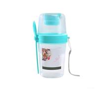 ZMdooreasy Shaker à salade réutilisable avec fourchette intégrée, récipient alimentaire portable de grande capacité pour les repas en déplacement, le petit déjeuner, les flocons d'avoine, les fruits