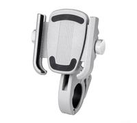 ZMdooreasy Support de téléphone en alliage d'aluminium pour vélo, rotation à 360 ° avec collier de serrage en U sécurisé, libération rapide pour smartphones de 4 à 7 pouces, argent ou noir (blanc)