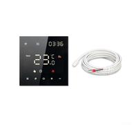ZMdooreasy Thermostat programmable intelligent WiFi avec écran tactile LCD, compatibilité avec assistant vocal, télécommande pour application Tuya (noir électrique)