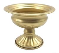 ZMdooreasy Vase compote doré de 20 cm, urne rétro européenne en métal pour centres de table de mariage, fer solide avec finition peinture de cuisson pour décoration de maison et bureau (A)