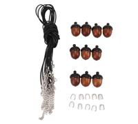 ZMellifluent Pendentif gland en bois, 10 pièces, collier, boîte de glands, fermoir, Kits de cordons en Nylon, décorations de pendentif DIY pour femmes et hommes, fête quotidienne
