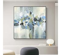 ZMFBHFBH Abstract Painting Blue and Green Picture Wall Art for Living Room Painting Home Decor Wall Art Prints 50x50cm(20x20in) With Frame