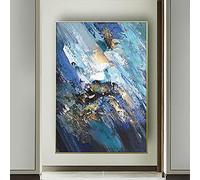 ZMFBHFBH Abstrait Contemporain Surdimensionné Wall Art photo décoration de la maison art mural affiche de fleurs Grande toile peinture à l'huile 40x90cm (16x35in) Avec Cadre