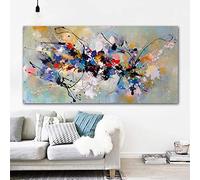 ZMFBHFBH Peinture Sur Toile Colorée Grande Taille Affiches D'art Abstrait Et Impressions Scandinaves Encadrées Mur Art Photos Pour Le Salon 80x163cm (31x64in) Avec Cadre