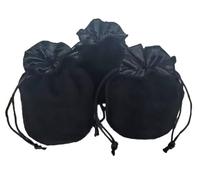 zmgmsmh Petite pochette à dés avec cordon de serrage pour pièces d'échecs en velours - Pochette pour dés de cosplay, pièces de monnaie - Sac à bijoux en velours - Rouge/gris/noir (3, noir)
