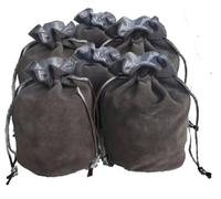 zmgmsmh Petite pochette à dés avec cordon de serrage pour pièces d'échecs en velours - Pochette pour dés de cosplay, pièces de monnaie - Sac à bijoux en velours - Rouge/gris/noir (6, gris)