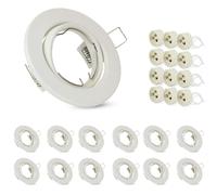 ZMH 12ER GU10 cadre d'encastrement Set - Blanc Spot à encastrer Cadre Lampe à encastrer GU10 Douilles 230V avec socle Diamètre du trou 50mm Spots à encastrer Rond
