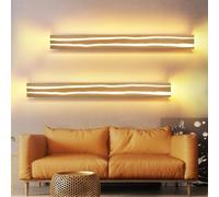 ZMH 2 pièces applique murale LED applique bois - 16W lampe de couloir intérieur 100CM blanc chaud d'escalier lampe de salon moderne design chambre éclairage mural