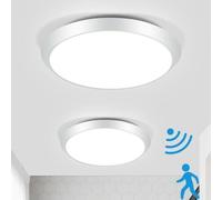 ZMH 2ER LED Plafonnier avec détecteur de mouvement Plafonnier blanc 15W blanc neutre Lampe de couloir IP44 15W 30cm pour salle de bain garage atelier salle de bain cuisines hôtel