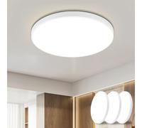 ZMH 3ER LED Plafonnier salle de bain Plafonnier plat blanc 17W IP44 étanche Lampe de salon 28cm ronde Moderne Lampe de cuisine pour chambre couloir