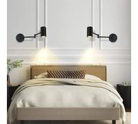 ZMH Applique 2 PERSONNES Applique intérieure Noir Vintage Applique chambre Applique pivotante Métal Eclairage cage d'escalier GU10 Sans ampoule