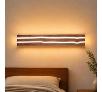 ZMH Applique murale d'intérieur en bois, 50 cm, lampe murale LED pour salon | Éclairage mural indirect moderne, blanc chaud, 8 W, pour table de chevet, éclairage d'ambiance décoratif pour chambre