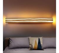 ZMH Applique murale en bois LED 16W 100CM Applique murale intérieure bois lampe de nuit blanc chaud pour chambre à coucher