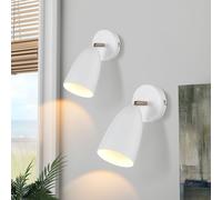 ZMH Applique murale intérieure Applique GU10 2er Lampe de chambre Moderne Blanc Couloir Spot mural Orientable Métal Lampe de cuisine Sans ampoule