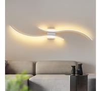 ZMH Applique murale intérieure Applique LED14W 1800lm Lampe de couloir 100CM Blanc Lampe d'escalier Moderne Vague Design 3000K Blanc chaud Eclairage mural minimaliste pour chambre à coucher Salon Coul
