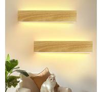 ZMH Applique murale LED 32CM*2 11W design en bois lampe de couloir lampe