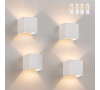 ZMH Applique murale Led 4ER Extérieur Blanc Lampe murale G9 Blanc chaud Moderne Up Down IP65 Etanche Applique extérieure Faisceau réglable Lampe de couloir
