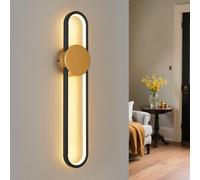 ZMH Applique murale LED Applique intérieure 12W Lampe de cage d'escalier 60cm or Lampe de couloir Design moderne 3000K Blanc chaud Eclairage mural minimaliste pour chambre à coucher Salon Couloir Cage