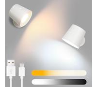 ZMH Applique murale LED Blanc 1ER Intérieur Lampe murale Batterie Touch Control Rotation 360° 3 niveaux de luminosité Sans fil Pour enfants Salon Chambre Couloir