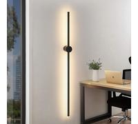 ZMH Applique murale LED Noir 100CM Longue Applique Intérieure Salon Pivotant Lampe de Nuit Minimaliste Blanc Chaud 3000K Lampe de Lit 8W pour Chambre à coucher Salon Couloir Bureau Cage d'escalier