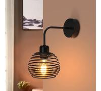ZMH Applique Murale Vintage Industrielle Noir Lampe Murale en Métal Luminaire salon Applique Intérieure E27 Spot Mural décoration rétro pour chambre cuisine salle à manger couloir escalier Bar
