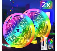 ZMH Bande LED 20m Bande lumineuse Smart RGB Bande LED 16 millions de couleurs changeantes Bande LED 20m lumineuse Noël Fête Bar Design d'intérieur