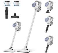 ZMH Battery Vacuum Cleaner 30 KPa Vacuum Cleaner Wireless up to 40 Minutes Running Time 6-in-1 Wireless Vacuum Cleaner Handle Vacuum Cleaner for Hard Floors Carpet Pet Hair