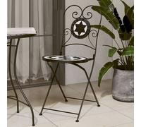 ZMH Chaises de bistrot 2 pcs. Pliable Noir et Blanc Céramique