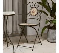 ZMH Chaises de bistrot 2 pcs. Pliable Terrakottarot et Blanc Céramique