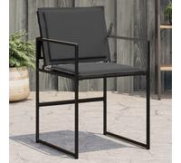 ZMH Chaises de jardin avec coussins 4 pcs. noir acier et textilène