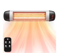 ZMH Chauffage radiant Terrasse Chauffage infrarouge 2500W Projecteur Outdoor avec télécommande Chauffage radiant électrique Montage mural 3 niveaux de chauffage Radiateur de terrasse
