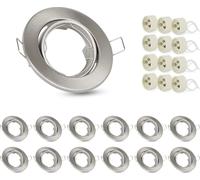 ZMH Jeu de 12 spots encastrables GU10 Douilles diamètre du trou 50mm avec socle en inox Cadre d'éclairage encastrable Spot orientable 30° pour ampoules LED halogènes
