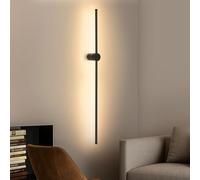 ZMH Lampada da parete a LED per interni - Lampada da corridoio nera lunga 100 cm, design moderno, illuminazione da parete per soggiorno, bianco caldo 3000K, illuminazione indiretta per cucina
