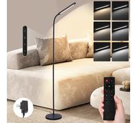 ZMH Lampadaire Salon Lampadaire LED à intensité variable Noir 3000K-6000K Lampadaire 11W Rotation 360° Lampe de lecture Touch Control Timer Lampe de sol avec télécommande pour chambre à coucher bureau