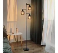 ZMH Lampadaire Salon Lampadaire Vintage - Rétro Douille E27 Lampe à poser en métal 3 Flammes Max. 25W Noir industriel Lampe à poser