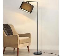 ZMH Lampadaire Salon Noir Lampadaire : Lampadaire Tissu Design Lampe à Arc Décorative Moderne Douille E27 Lampe de Lecture Max 40W Lampe de Salon avec Interrupteur au Pied Lampe de Lit 166cm sans Ampo