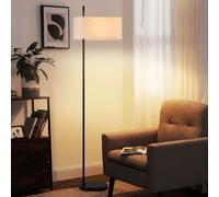 ZMH Lampadaire Salon Vintage Lampadaire E27 Lampe sur pied Chambre à coucher Rétro Lampe d'étagère 1 flamme Abat-jour en tissu Interrupteur à pied pour canapé Cuisine rustique