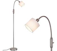 ZMH Lampadaire Salon Vintage Noir Lampadaire Tissu Arc 360° Pivotant Moderne avec Interrupteur à Pied E14 Lampadaire Métal Design Lampadaire pour Chambre Bureau