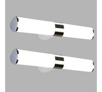 ZMH Lampe à miroir LED Lampe à miroir 2 PERSONNES Chrome Applique murale étanche IP44 Blanc neutre 4000K Lampe pour pièces humides 8W 40CM pour salle de bains cave cuisine armoire de salle de bains