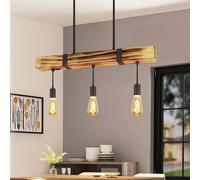 ZMH Lampe à suspension en bois Vintage avec poutre en bois 61CM Réglable en hauteur Lampe à suspension industrielle pour salle à manger cuisine salon bar restaurant
