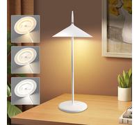ZMH Lampe de table Batterie Lampe de chevet Sans fil Led Lampe de table 1800mhA Rechargeable Touch Dimmable Moderne Blanc Lampe de table extérieure IP44 Etanche avec USB pour balcon Jardin Table à man