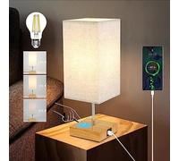 ZMH Lampe de table Salon Lampe de chevet USB 2er Noir Vintage Lampe de table E27 Rechargeable Lampe de nuit chambre à coucher avec fonction de recharge Blanc chaud Touch Dimmable Lampe de bureau
