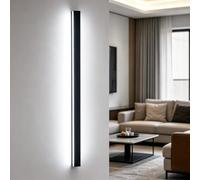 ZMH LED Applique murale intérieure Noir - 100 CM Éclairage mural Salon Moderne Lampe de couloir 32 W Lampe de chambre à coucher Métal Éclairage cage d'escalier Blanc froid pour Salon Cuisine Hôtel