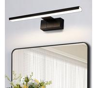 ZMH LED Lampe miroir salle de bain 30CM 6W Lampe miroir salle de bain noir IP44 étanche Lampe murale moderne blanc neutre 4000K Applique murale pour cave cuisine