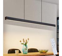 ZMH LED Lampe suspendue Salle à manger Lampe suspendue Linear Dimmable Table à manger Lampe suspendue Bureau Noir avec télécommande 37W Moderne Lampe de table à manger Suspendue Lampe suspendue 108CM