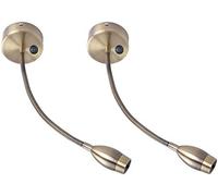 ZMH LED Lampes de lecture liseuse 3W applique murale lampe de chevet 3000K blanc chaud col de cygne applique murale en cuivre 360 ° lit lumière flexible lumière - 2 pcs Or