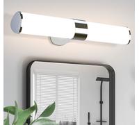 ZMH LED lumière miroir 8W 40CM lumière murale chromée étanche IP44 blanc neutre 4000K lumière résistante à l'humidité pour salle de bain sous-sol