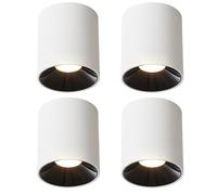 ZMH LED Plafonnier 4ER apparent 7W Spot de plafond Blanc chaud Spot apparent Blanc Spot rond de plafond Petit pour cuisine Salon Salle à manger