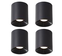 ZMH LED Plafonnier 4ER apparent 7W Spot de plafond Blanc chaud Spot apparent Noir Spot rond de plafond Petit pour cuisine Salon Salle à manger
